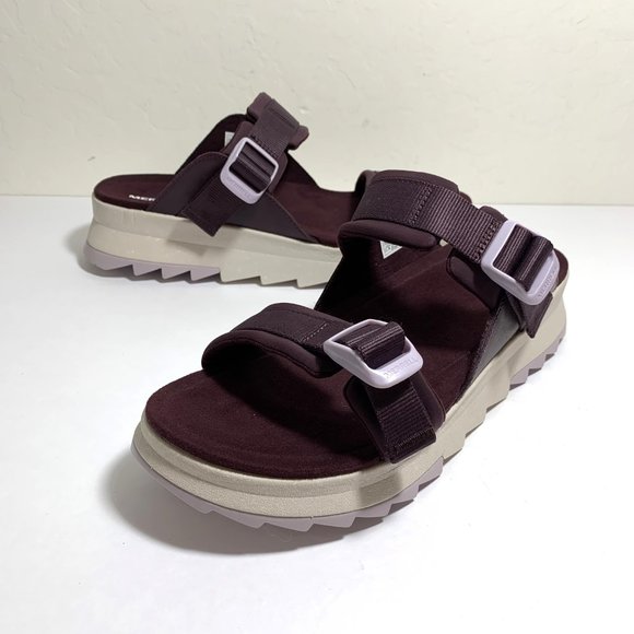 Merrell Alpine Cush Slide Sandals Sport Slip On Wedges Burgundy Size 11 NEW - Picture 2 of 7